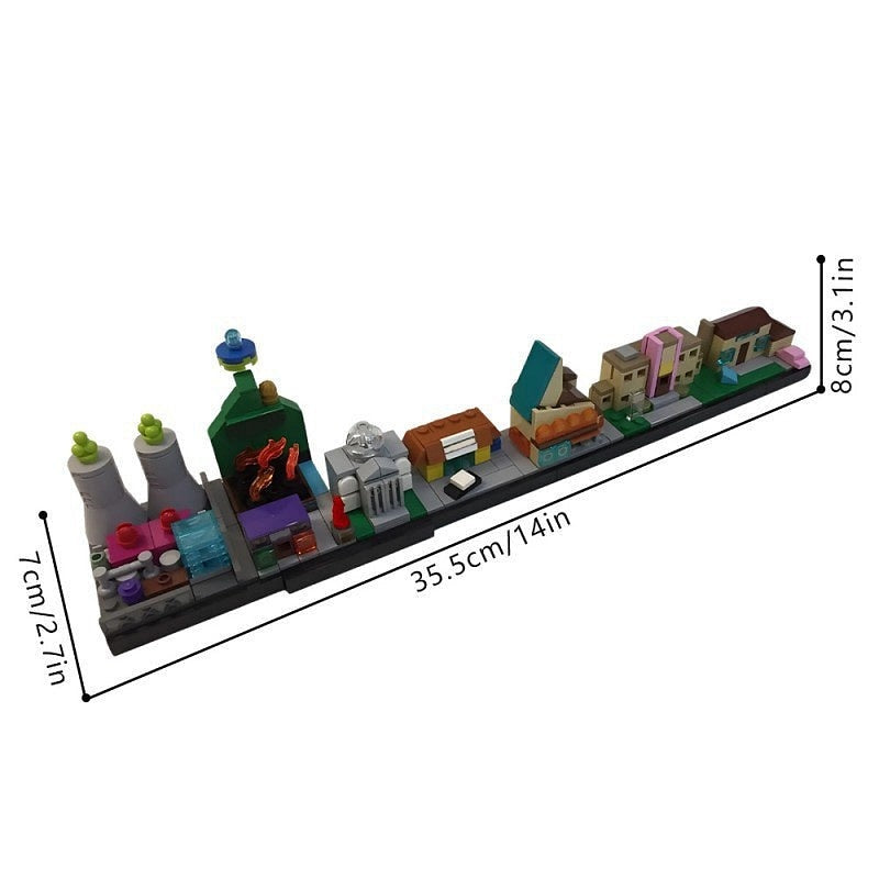 Animated Yellow Family Town Skyline MOC Street View Building Kit - 4