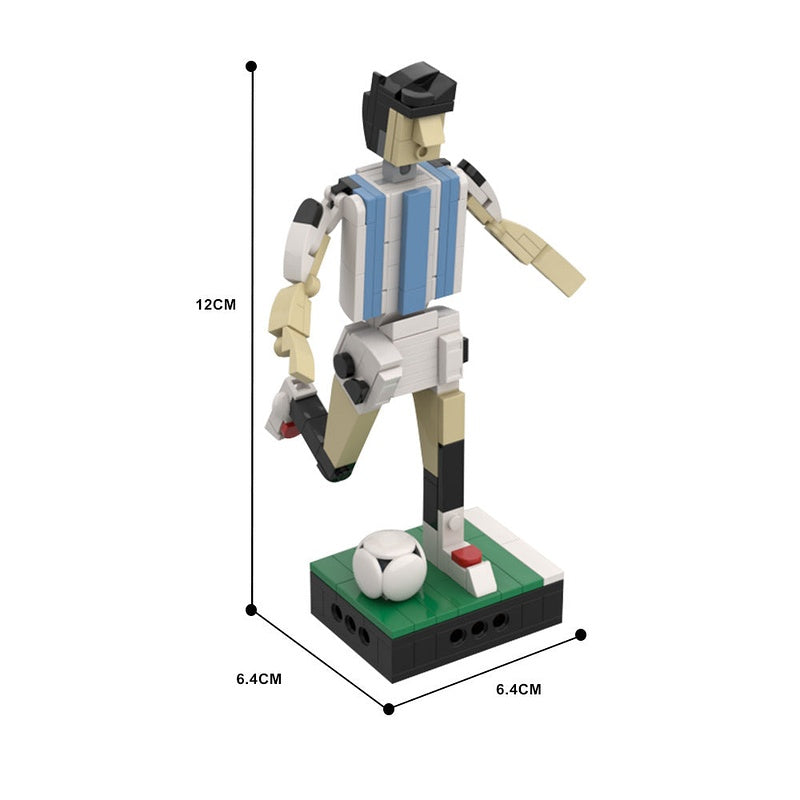 Argentina Soccer Player Character MOC Building Kit | Football Figure Model - 4