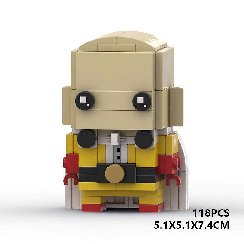 Bald Super Fighter Cube Character MOC Building Kit | Anime Hero Design - 6