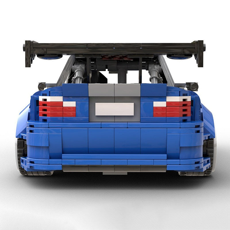 Blue & White M3 GTR Widebody Touring Race Car MOC Building Kit - 5