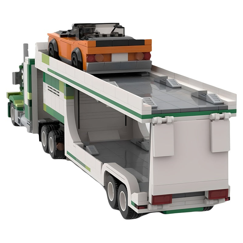 Car Transporter Truck MOC Building Kit | 8-Stud Wide - 4