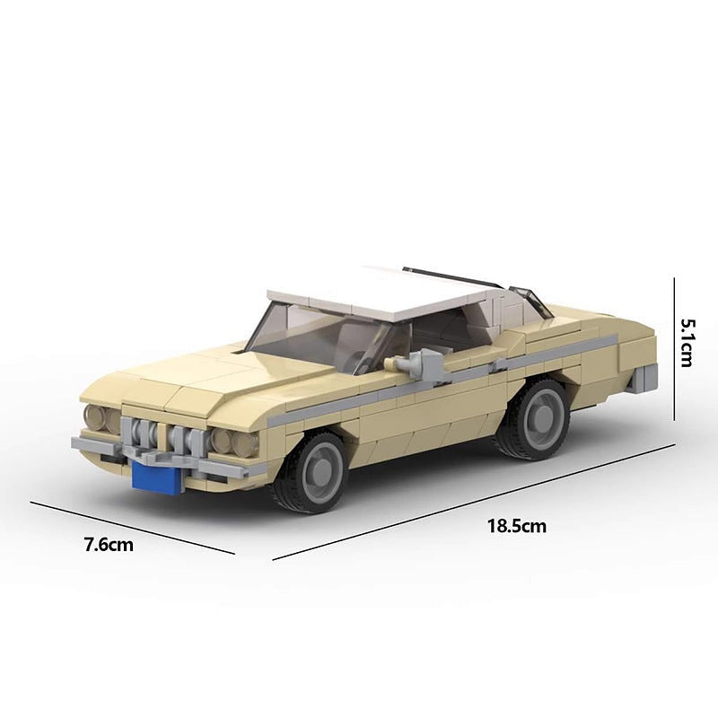 Classic 1970s American Sedan MOC Building Kit | Vintage Car Model - 7
