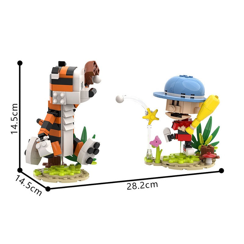 Classic Comic Boy And Tiger MOC Character Baseball Building Kit - 6