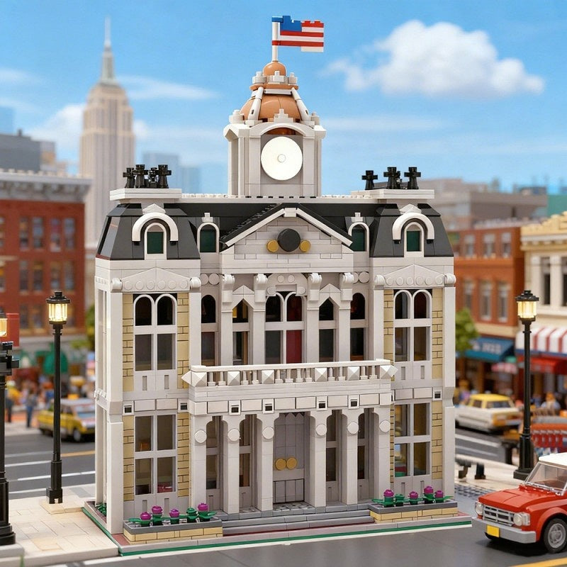 Classic Modular City Hall Building Kit | Compatible MOC - 5