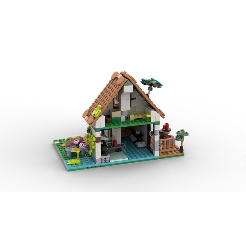 Cozy Café MOC Building Kit Coffee Shop Architecture Model - 3