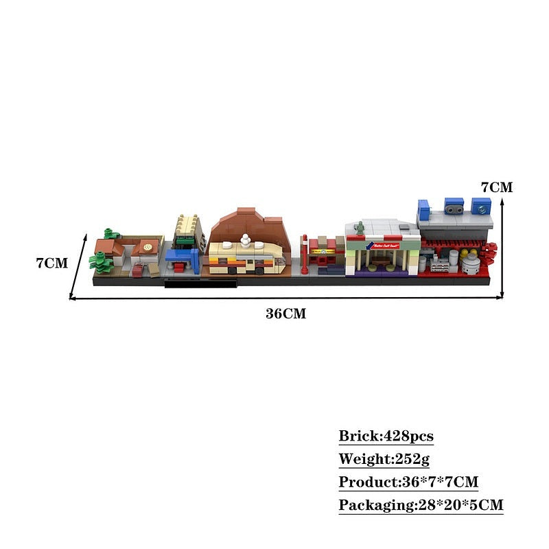 Desert Crime City Diorama MOC Building Kit with Lab RV & Restaurant - 4