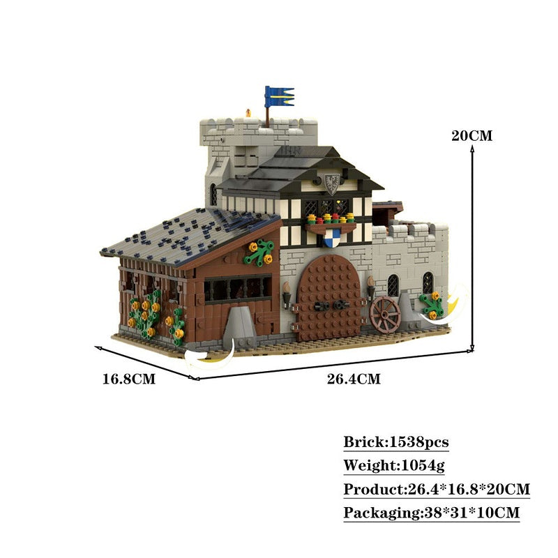 Falcon's Stable MOC Building Kit | Medieval Village Architecture Model - 4