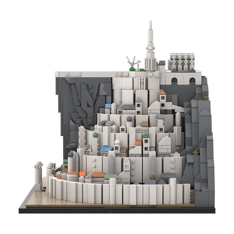 Fantasy White Citadel Mountain Fortress MOC Building Kit - 5