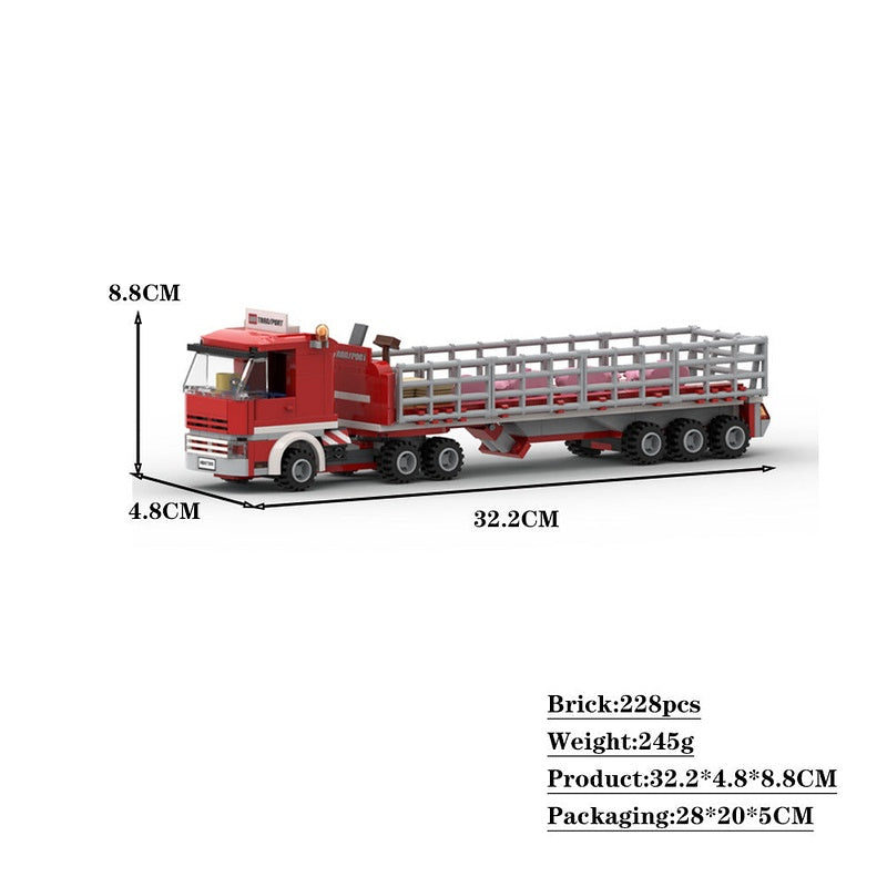 Farm Transport Truck & Trailer MOC Building Kit | Utility Vehicle - 4