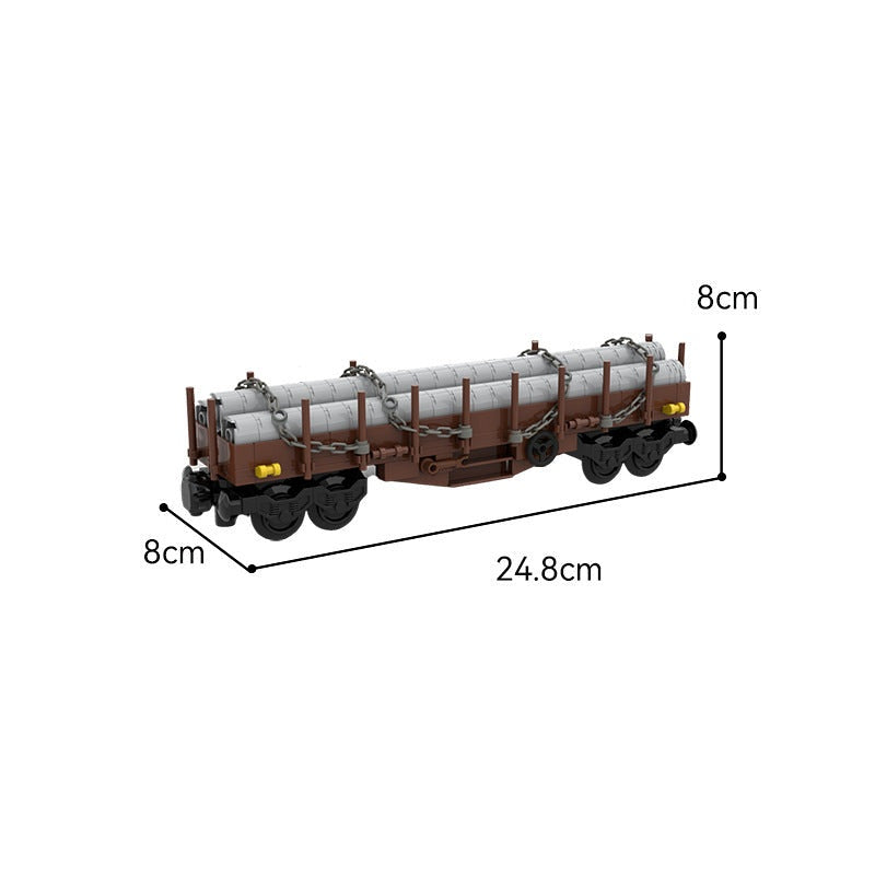 German Railway DB Flatbed Wagon MOC Building Kit | Industrial Rail Model - 3