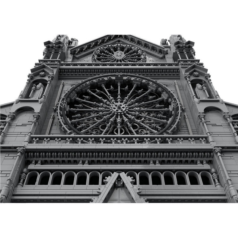 Gothic Cathedral Facade MOC Building Kit | Medieval Architecture Model - 5