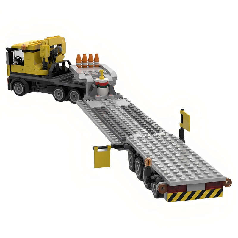 Heavy Haulage Low-Loader Truck with Trailer MOC Building Kit - 5