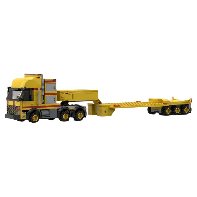 Heavy Haulage Lowboy Transport Truck with Trailer MOC Building Kit - 4