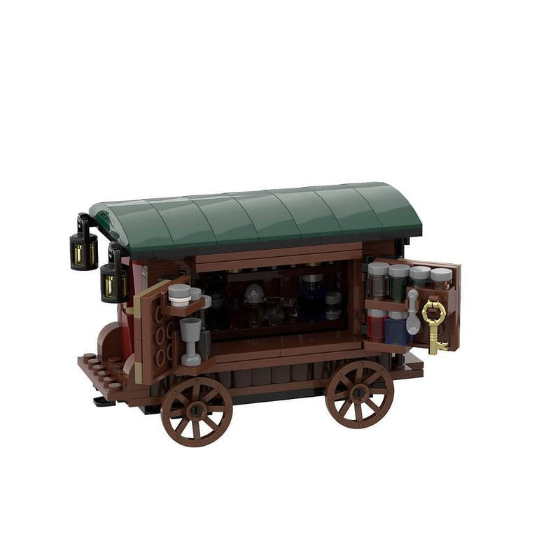 Medieval Potion Seller Cart MOC Building Kit | Fantasy Market Scene - 3