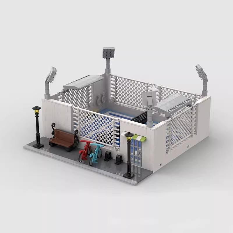 Modular Tennis Court MOC Building Kit | City Sports Facility Model - 2