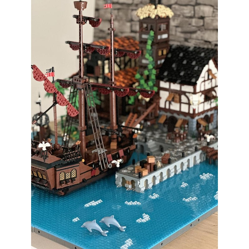 Pirate Harbor Town & Sailing Ship MOC Building Kit - 6