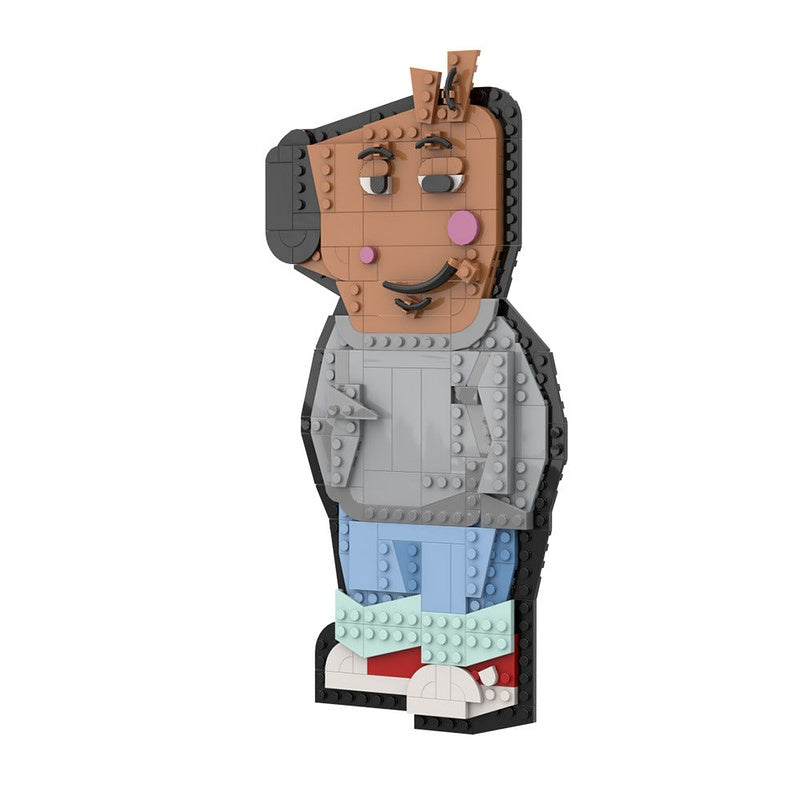 Relaxed Cartoon Character MOC Building Kit | Cute Figure Display Model - 5