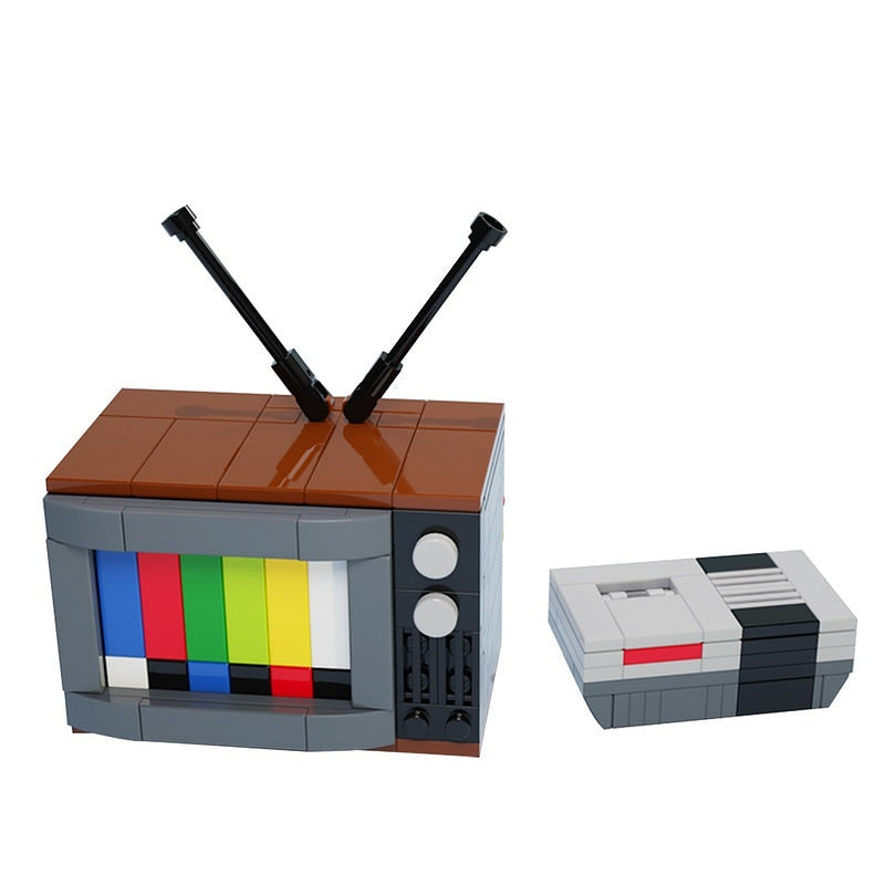 Retro 8-Bit Game Console & CRT TV MOC Building Kit | Vintage Display - 4