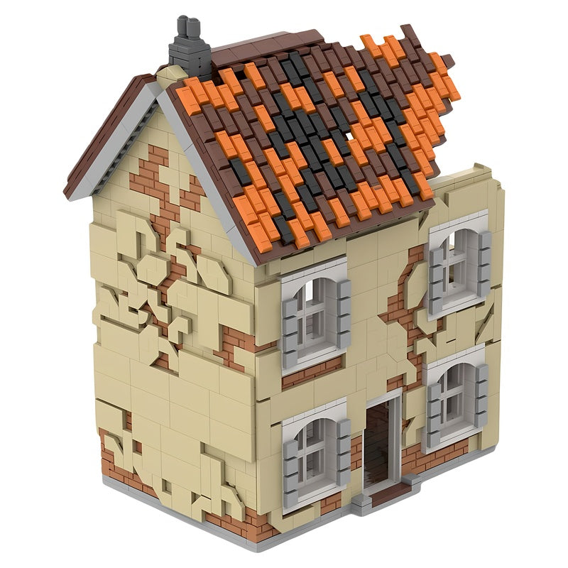Ruined Two-Story House Diorama MOC Building Kit - 3