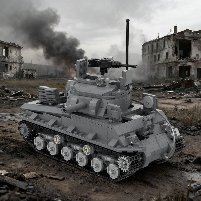 Sherman M4A3 (105) WWII Tank MOC Building Kit | Interior Detail Model - 5