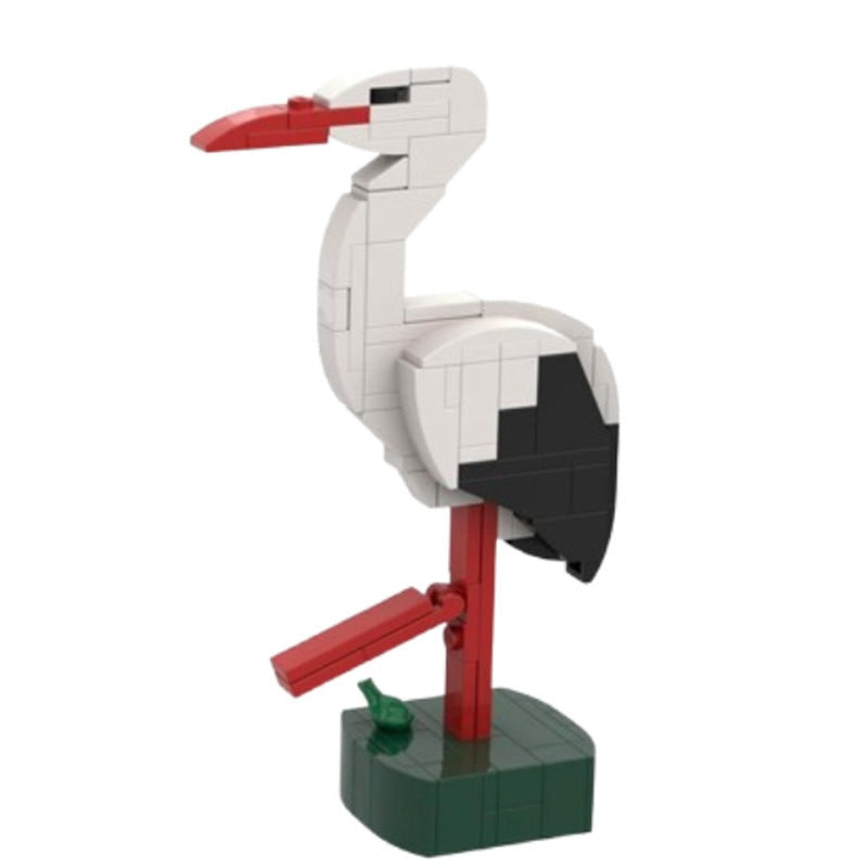 Simple Stork MOC Building Kit | Minimal Bird Display Model Set - 5