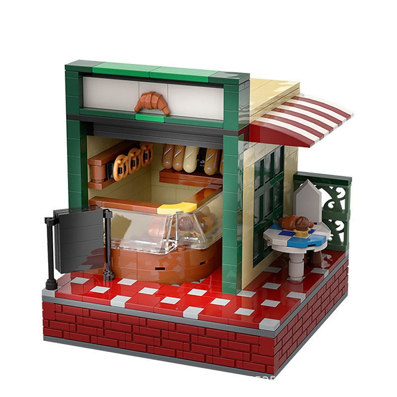 Street Bakery Shop MOC Building Kit Urban Café Architecture Model - 3