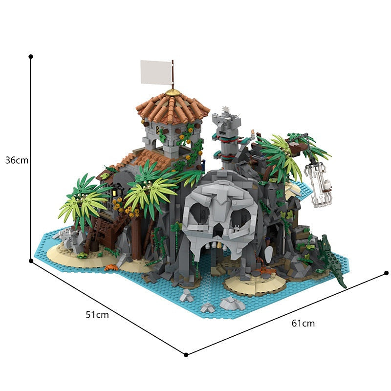 Treasure Island Pirate MOC Building Kit | Adventure Island Diorama - 4