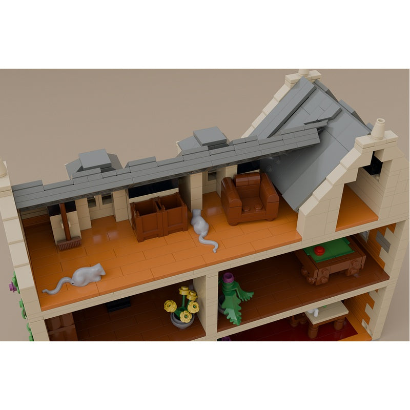 UK-Style Three-Story Townhouse MOC Architecture Building Kit - 4