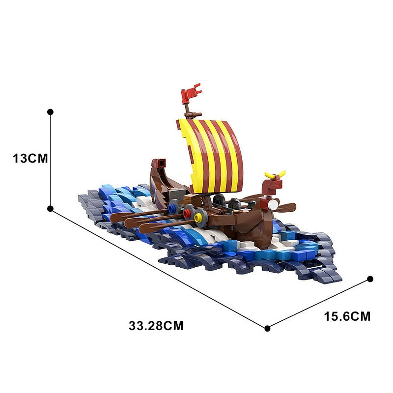 Viking Surf Boat MOC Building Kit | Nordic Adventure Ship Model - 5