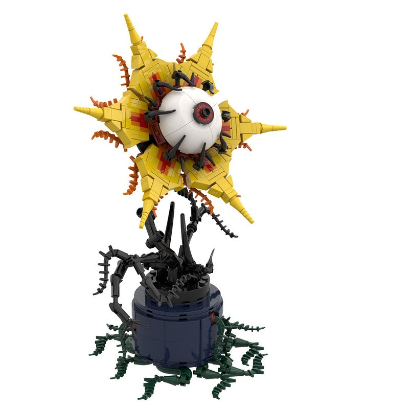Yellow Evil Eye Flower MOC Building Kit | Surreal Floral Display Model - 5