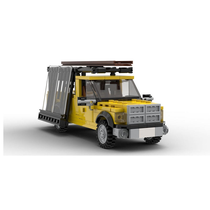 Yellow Glass Transport Service Truck MOC Building Kit - 2