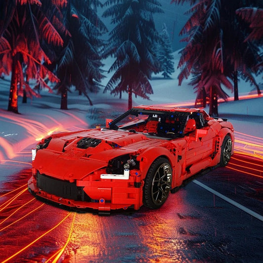 1:8 C7 V8 Muscle Car Building Kit | LEGO-Compatible MOC - 1