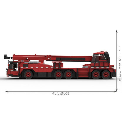 10-Wheel Mobile Crane Truck MOC Heavy Construction Vehicle Building Kit - 3