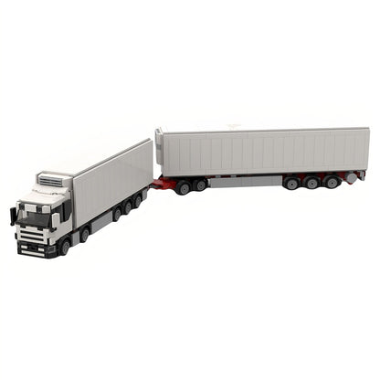 10x4 Refrigerated Truck with Full Trailer MOC Building Kit - 1