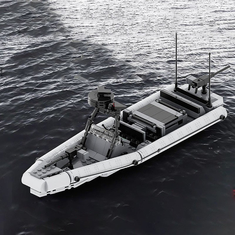 11M RHIB Rigid Hull Inflatable Boat MOC Building Kit | Marine Vehicle - 3
