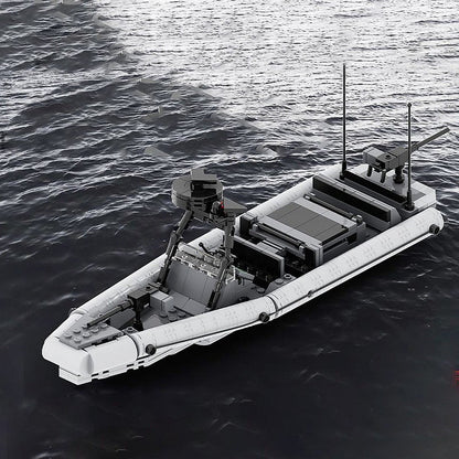 11M RHIB Rigid Hull Inflatable Boat MOC Building Kit | Marine Vehicle - 3