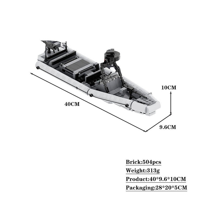 11M RHIB Rigid Hull Inflatable Boat MOC Building Kit | Marine Vehicle - 4