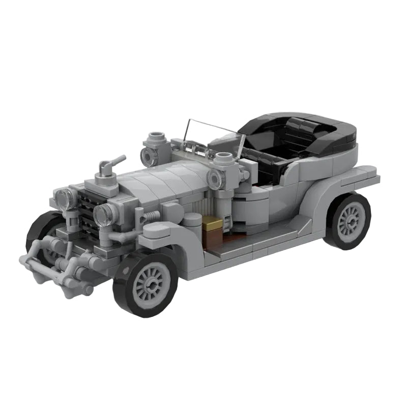 1906 Edwardian Silver Luxury Touring Car MOC Building Kit - 1