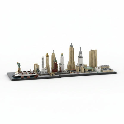 1930s New York City Skyline MOC Building Kit | Historic Art Deco Display - 1