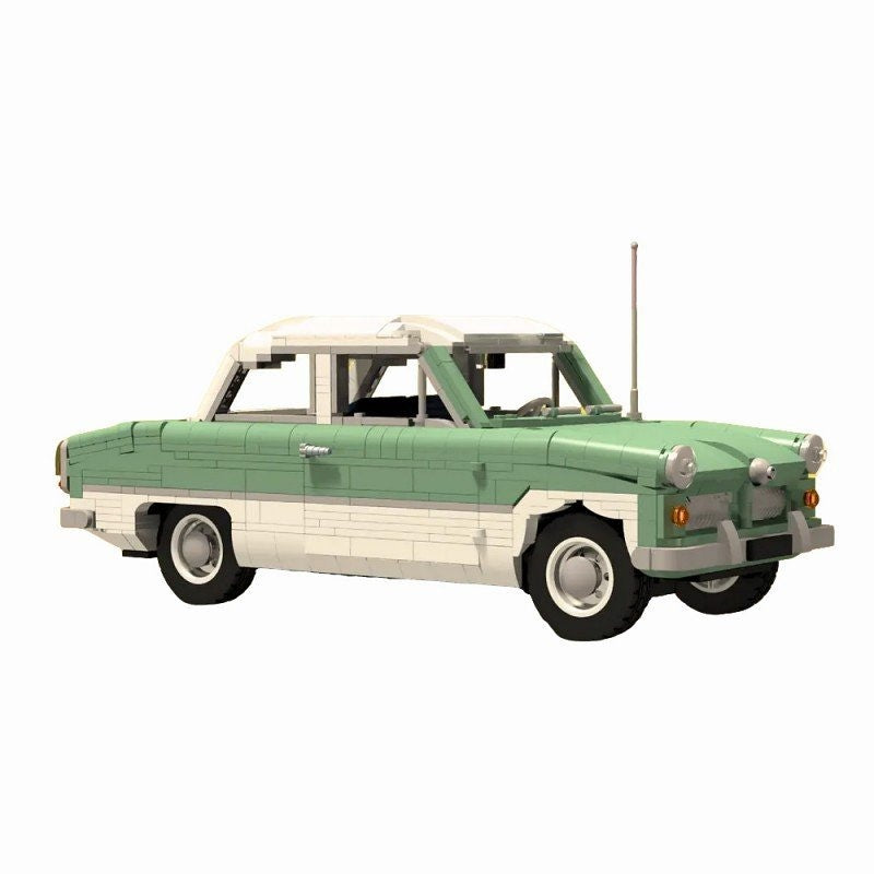 1950s German 12M Classic Sedan MOC Building Kit | Vintage Vehicle Model - 2