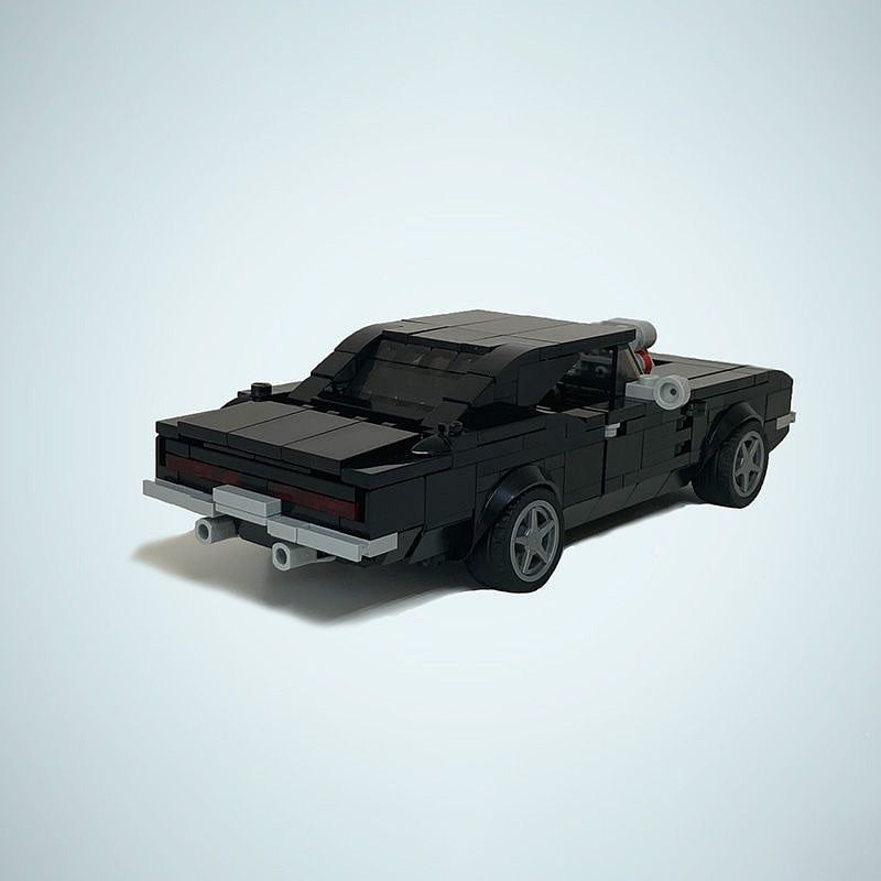 1969 Hellfire Muscle Car MOC Building Kit | 8 Wide Classic Flame Vehicle Model - 3