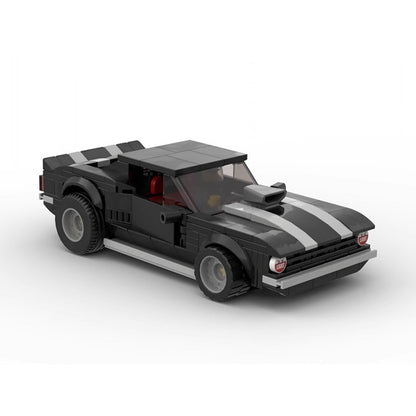 1969 Vintage V8 Supercharged Drag Muscle Car Building Kit | LEGO-Compatible MOC - 1