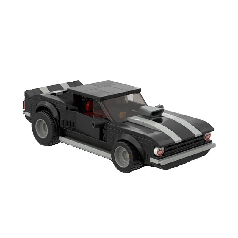 1969 Vintage V8 Supercharged Drag Muscle Car Building Kit | LEGO-Compatible MOC - 2