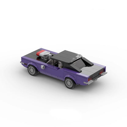 1970 Vintage Purple Muscle Car Building Kit | 8-Stud LEGO-Compatible MOC - 2