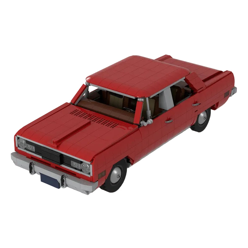 1970s Compact Classic Sedan With Inline-Six Engine MOC Building Kit - 1
