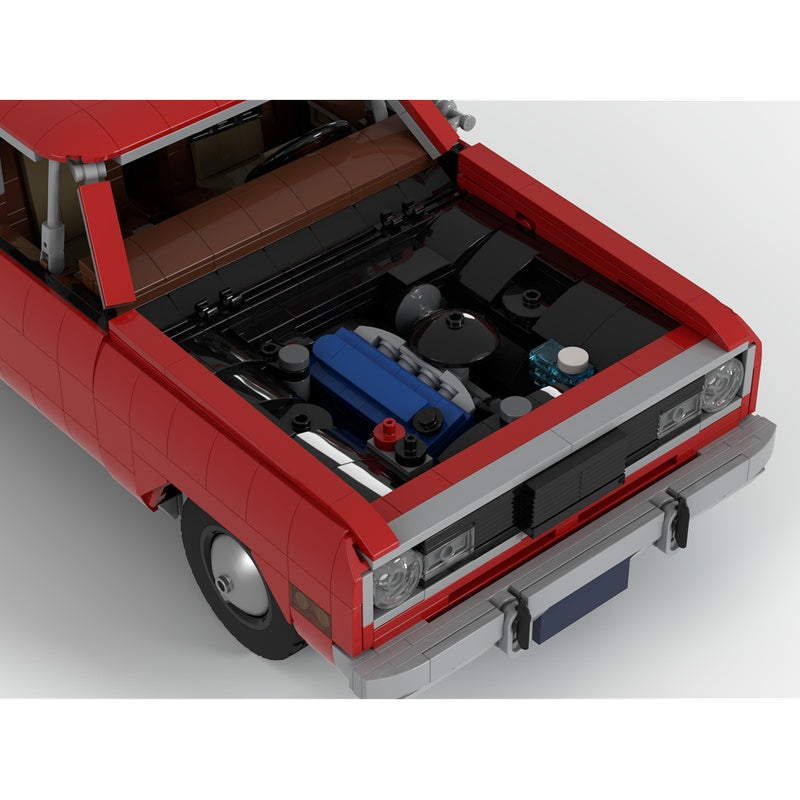 1970s Compact Classic Sedan With Inline-Six Engine MOC Building Kit - 3