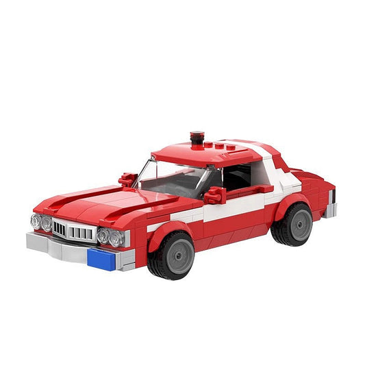 1970s Detective Red Muscle Car MOC Building Kit | Vehicle Model - 1