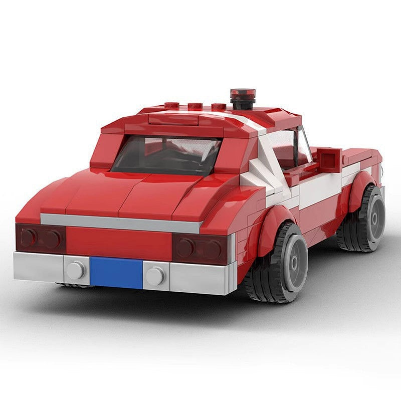 1970s Detective Red Muscle Car MOC Building Kit | Vehicle Model - 3