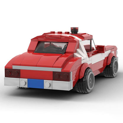 1970s TV Detective Red Muscle Car Building Kit | LEGO-Compatible MOC - 3