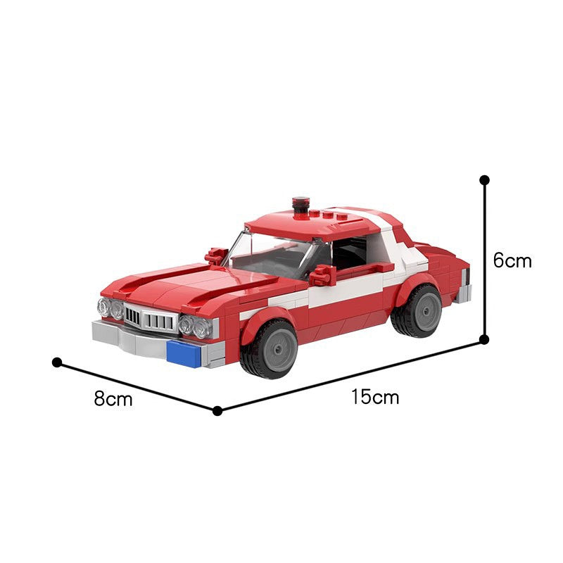 1970s TV Detective Red Muscle Car Building Kit | LEGO-Compatible MOC - 4